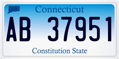 CT license plate AB37951