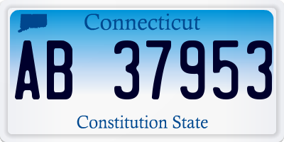 CT license plate AB37953
