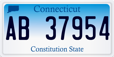 CT license plate AB37954