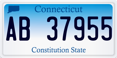 CT license plate AB37955