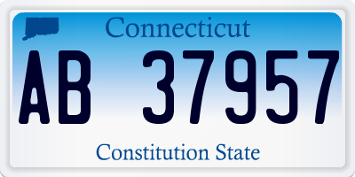 CT license plate AB37957