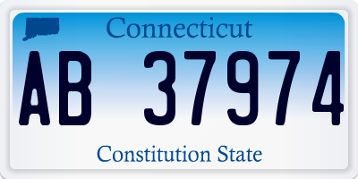 CT license plate AB37974
