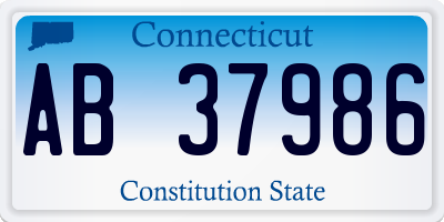 CT license plate AB37986