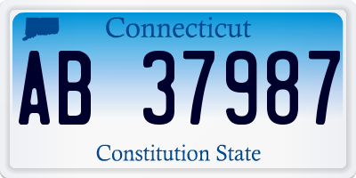 CT license plate AB37987