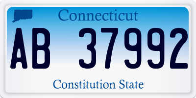 CT license plate AB37992