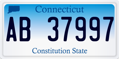 CT license plate AB37997