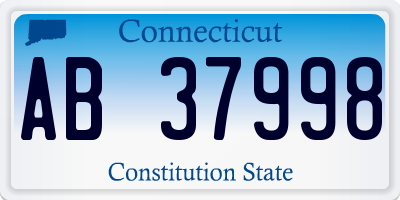 CT license plate AB37998