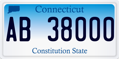CT license plate AB38000