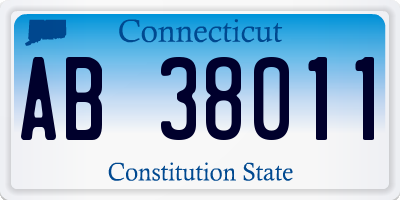 CT license plate AB38011