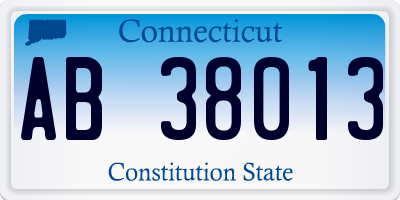 CT license plate AB38013