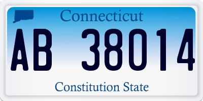 CT license plate AB38014