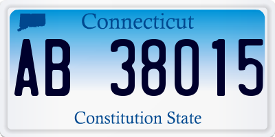 CT license plate AB38015
