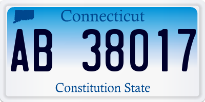 CT license plate AB38017