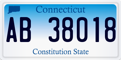 CT license plate AB38018