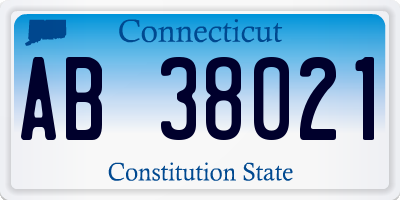 CT license plate AB38021