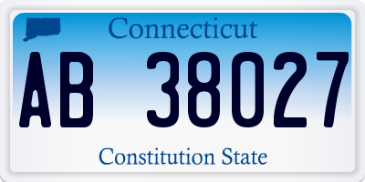 CT license plate AB38027