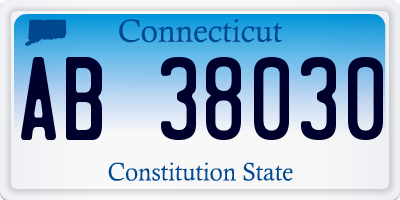 CT license plate AB38030