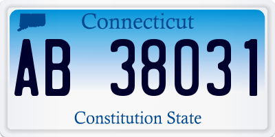 CT license plate AB38031