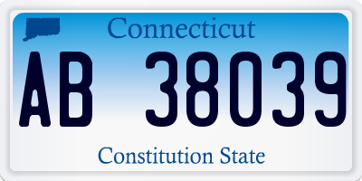 CT license plate AB38039