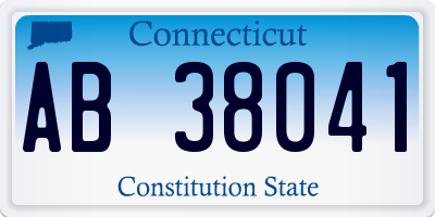 CT license plate AB38041