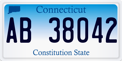 CT license plate AB38042