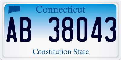 CT license plate AB38043