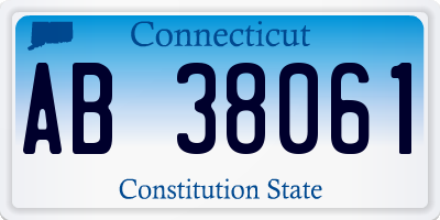 CT license plate AB38061