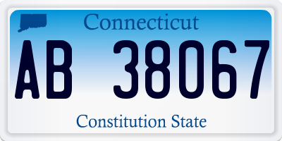 CT license plate AB38067