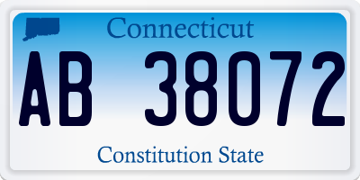 CT license plate AB38072