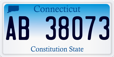 CT license plate AB38073