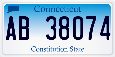 CT license plate AB38074