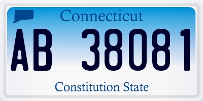 CT license plate AB38081