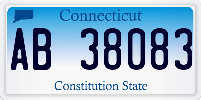 CT license plate AB38083