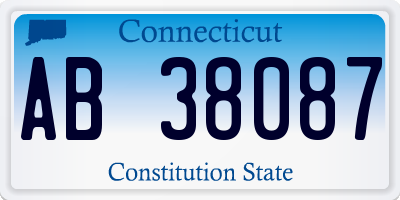 CT license plate AB38087