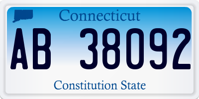 CT license plate AB38092