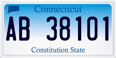 CT license plate AB38101