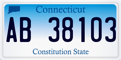 CT license plate AB38103