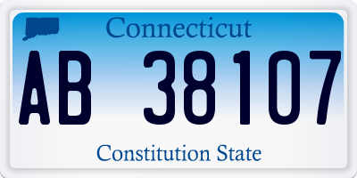 CT license plate AB38107