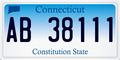 CT license plate AB38111