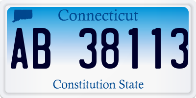 CT license plate AB38113