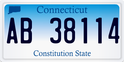 CT license plate AB38114