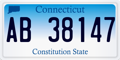 CT license plate AB38147