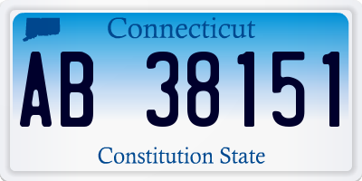 CT license plate AB38151
