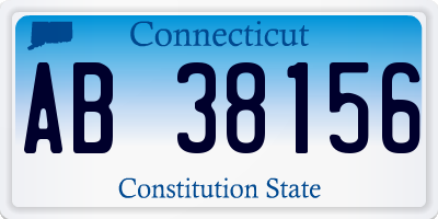 CT license plate AB38156