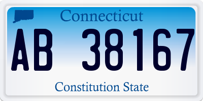 CT license plate AB38167
