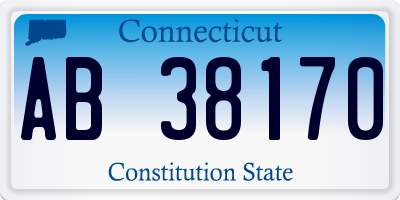 CT license plate AB38170