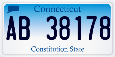 CT license plate AB38178