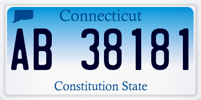 CT license plate AB38181
