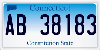 CT license plate AB38183