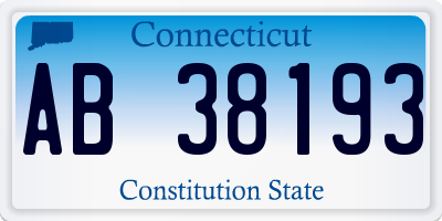 CT license plate AB38193